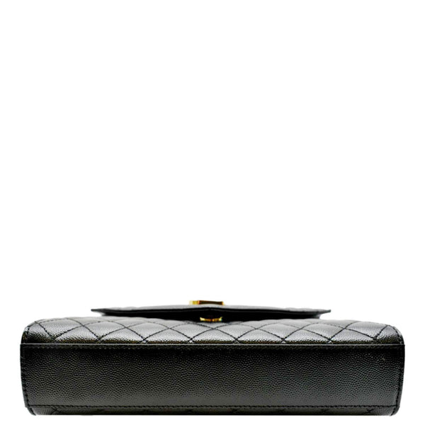 YVES SAINT LAURENT Medium Envelope Leather Chain Shoulder Bag Black