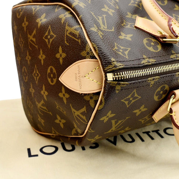 LOUIS VUITTON Speedy 30 Monogram Canvas Satchel Bag Brown