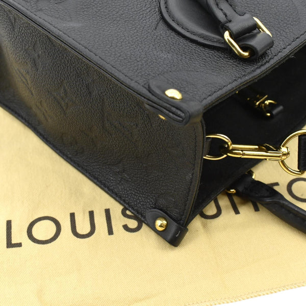 LOUIS VUITTON Onthego PM Monogram Empreinte Tote Shoulder Bag Black