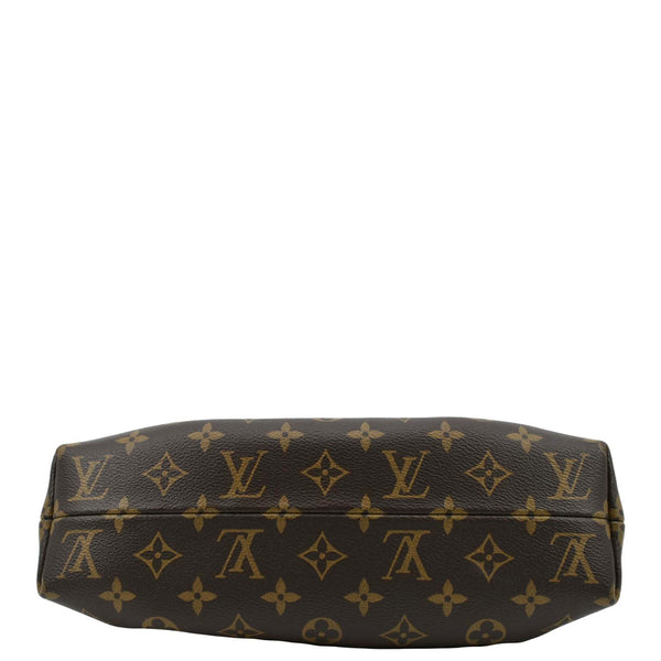 LOUIS VUITTON Monogram Canvas Clutch Shoulder Bag Brown