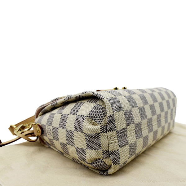 LOUIS VUITTON Croisette Damier Azur Satchel Crossbody Bag White