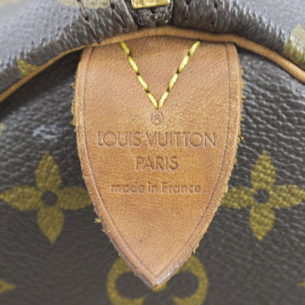 LOUIS VUITTON Speedy 35 Monogram Canvas Satchel Bag Brown