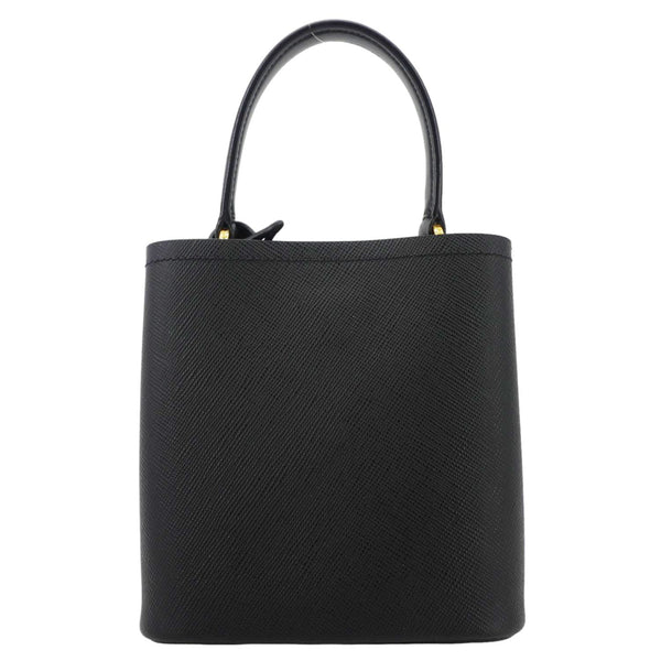 PRADA Pannier Saffiano Leather Bucket Bag Black