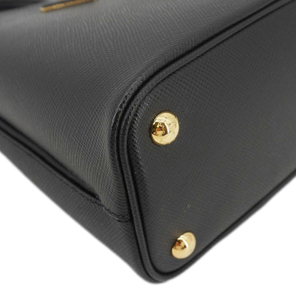 PRADA Pannier Saffiano Leather Bucket Bag Black