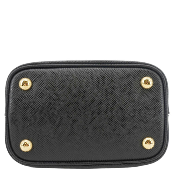PRADA Pannier Saffiano Leather Bucket Bag Black
