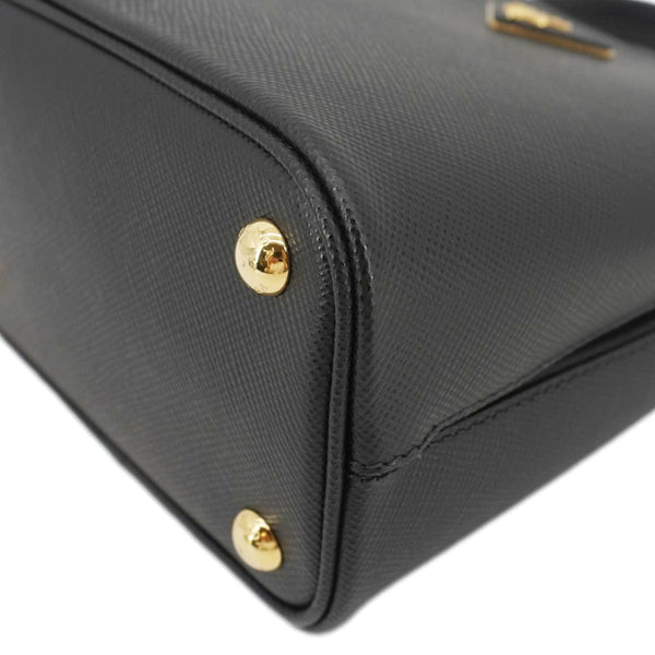 PRADA Pannier Saffiano Leather Bucket Bag Black