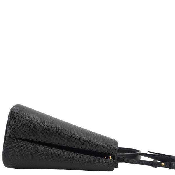 PRADA Pannier Saffiano Leather Bucket Bag Black