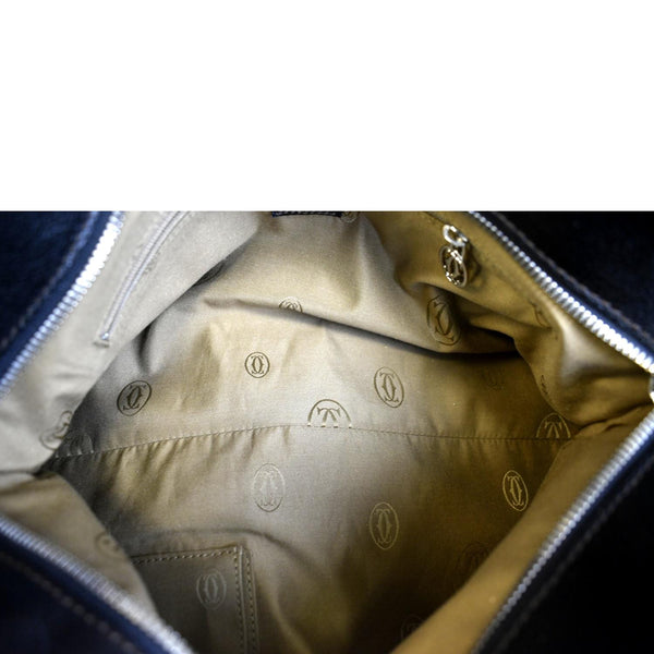 CARTIER Marcello de Cartier Leather Shoulder Bag Black