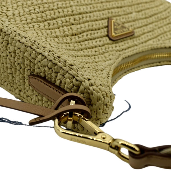 PRADA Re-Edition 2005 Raffia Shoulder Bag Beige