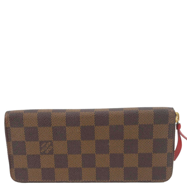 LOUIS VUITTON Clemence Damier Ebene Zippy Wallet Brown
