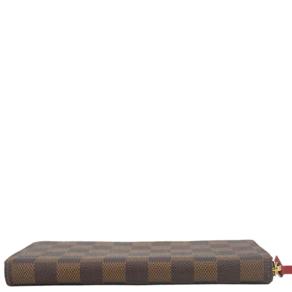 LOUIS VUITTON Clemence Damier Ebene Zippy Wallet Brown