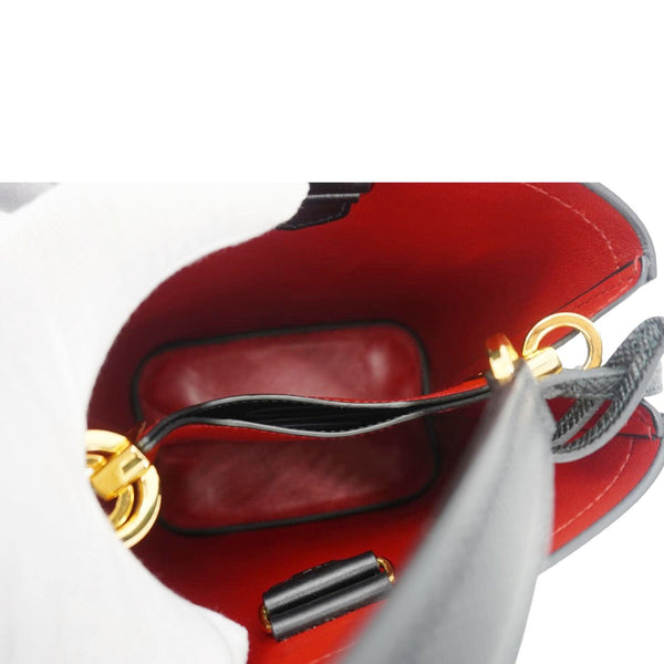 PRADA Pannier Saffiano Leather Bucket Bag Black