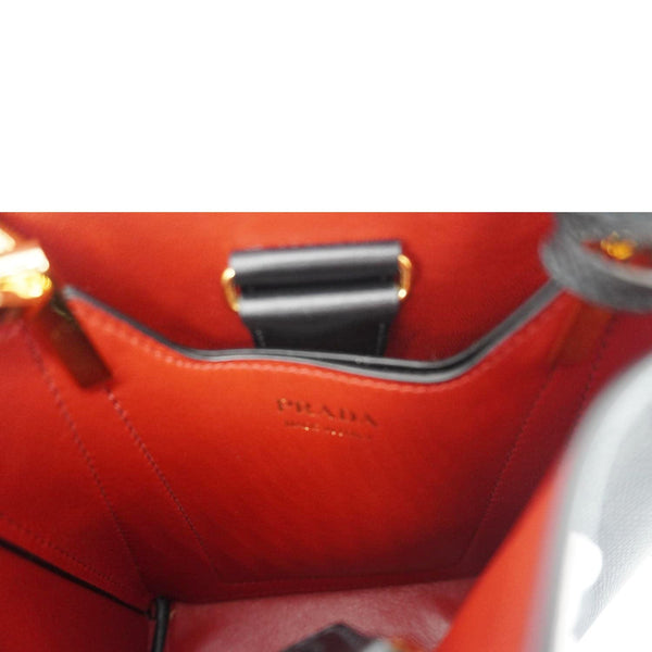 PRADA Pannier Saffiano Leather Bucket Bag Black