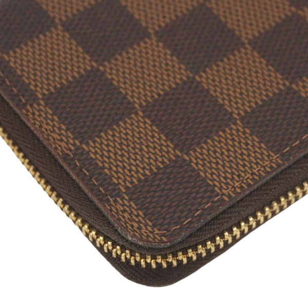 LOUIS VUITTON Clemence Damier Ebene Zippy Wallet Brown