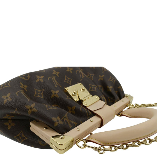 LOUIS VUITTON Monogram Canvas Clutch Shoulder Bag Brown