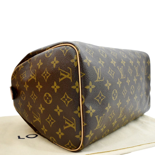 LOUIS VUITTON Speedy 30 Monogram Canvas Satchel Bag Brown