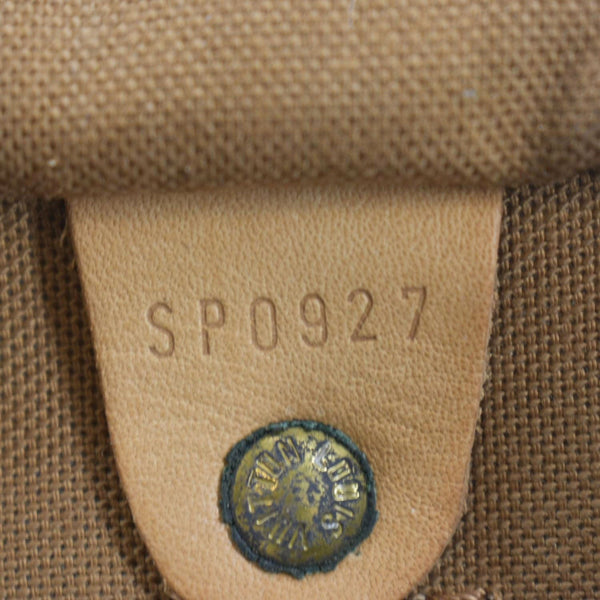 LOUIS VUITTON Speedy 35 Monogram Canvas Satchel Bag Brown