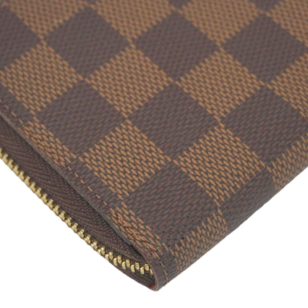LOUIS VUITTON Clemence Damier Ebene Zippy Wallet Brown