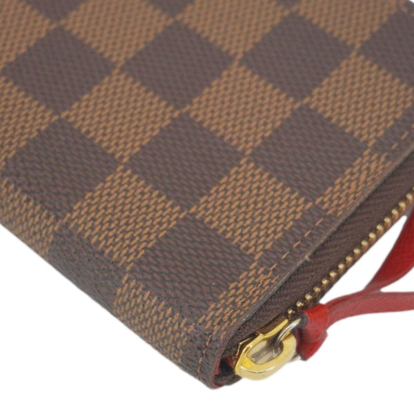 LOUIS VUITTON Clemence Damier Ebene Zippy Wallet Brown