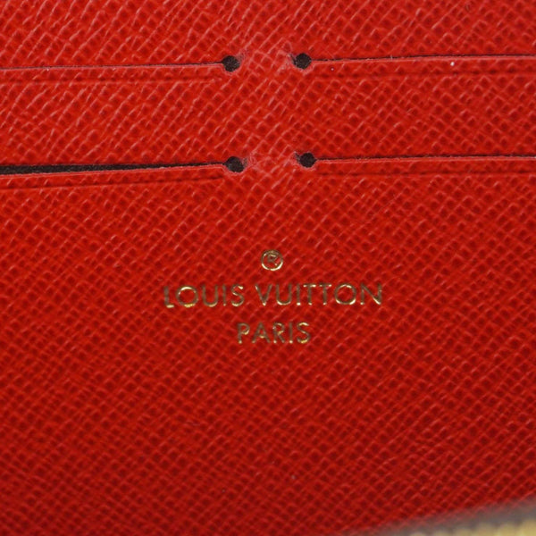 LOUIS VUITTON Clemence Damier Ebene Zippy Wallet Brown