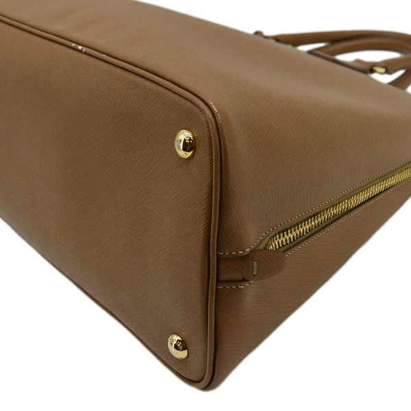 PRADA Promenade Saffiano Leather Satchel Bag Light Brown