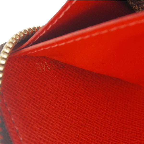 LOUIS VUITTON Clemence Damier Ebene Zippy Wallet Brown
