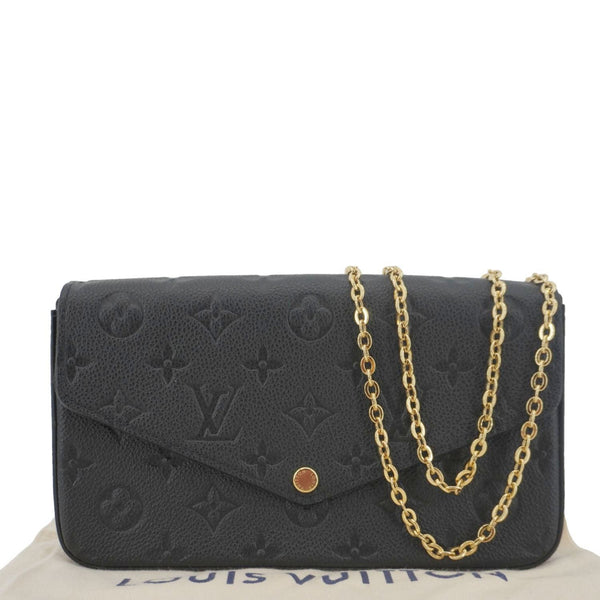 LOUIS VUITTON Felicie Pochette Empreinte Leather Crossbody Bag Black