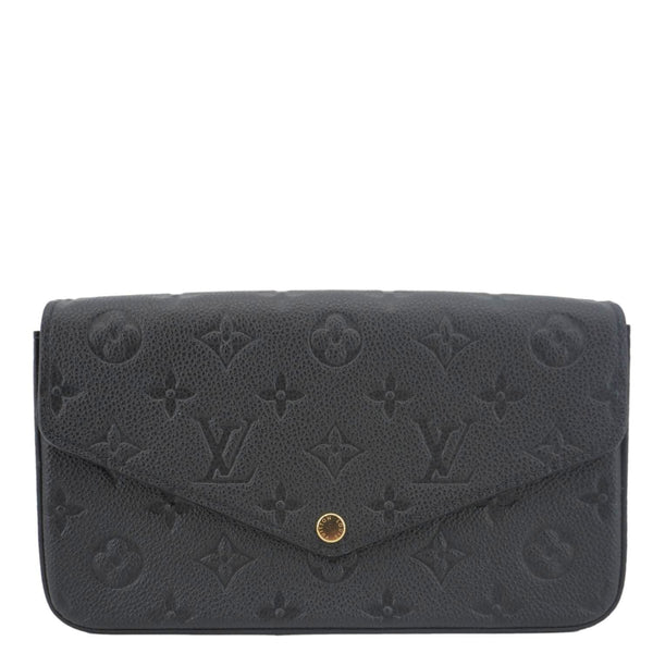 LOUIS VUITTON Felicie Pochette Empreinte Leather Crossbody Bag Black