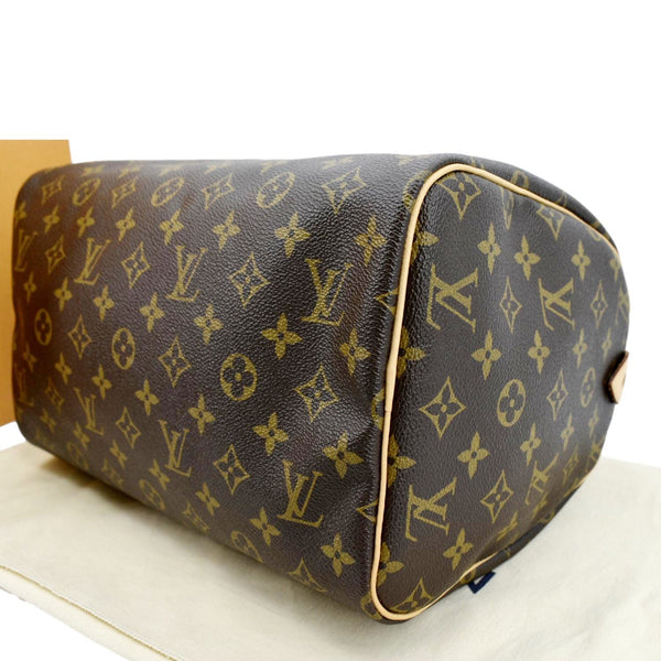 LOUIS VUITTON Speedy 30 Monogram Canvas Satchel Bag Brown
