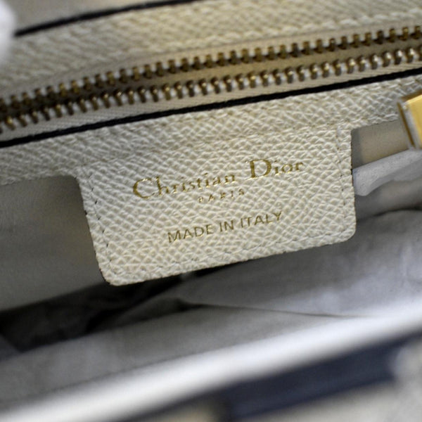 CHRISTIAN DIOR Saddle Grained Calfskin Leather Shoulder Bag Beige