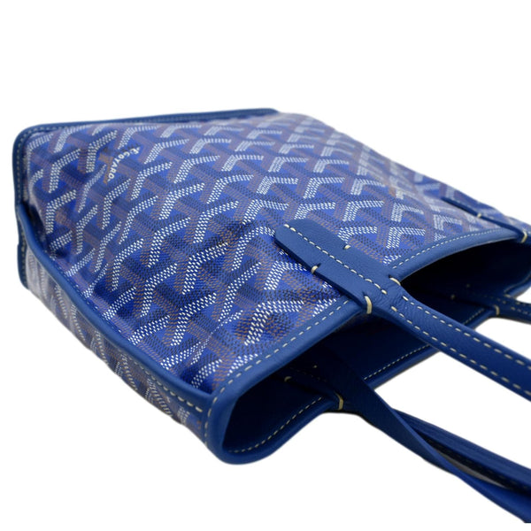 GOYARD Anjou Mini Goyardine Canvas Shoulder Bag Blue
