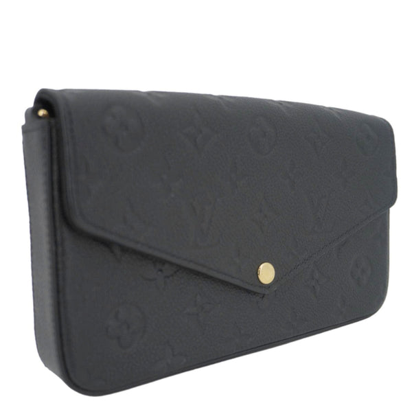 LOUIS VUITTON Felicie Pochette Empreinte Leather Crossbody Bag Black