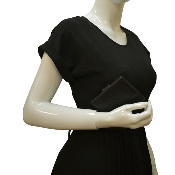 CHANEL Timeless CC Flap Caviar Leather Wallet Black