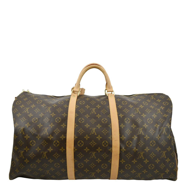 LOUIS VUITTON Keepall 60 Monogram Canvas Travel Bag Brown