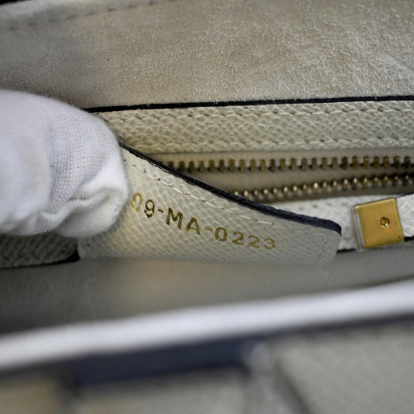 CHRISTIAN DIOR Saddle Grained Calfskin Leather Shoulder Bag Beige