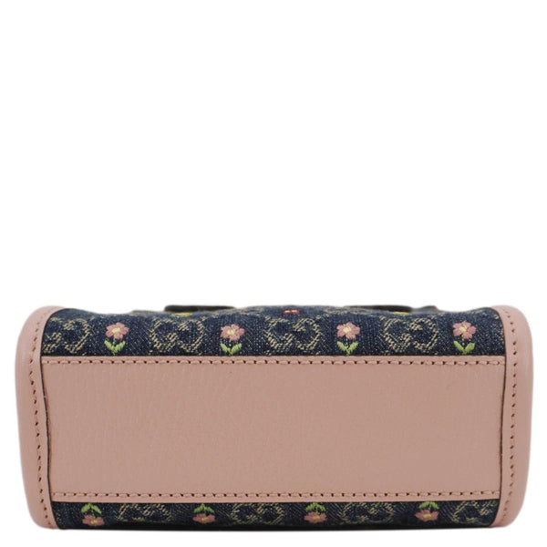 GUCCI Interlocking G Mini Denim Tote Shoulder Bag Pink 671623