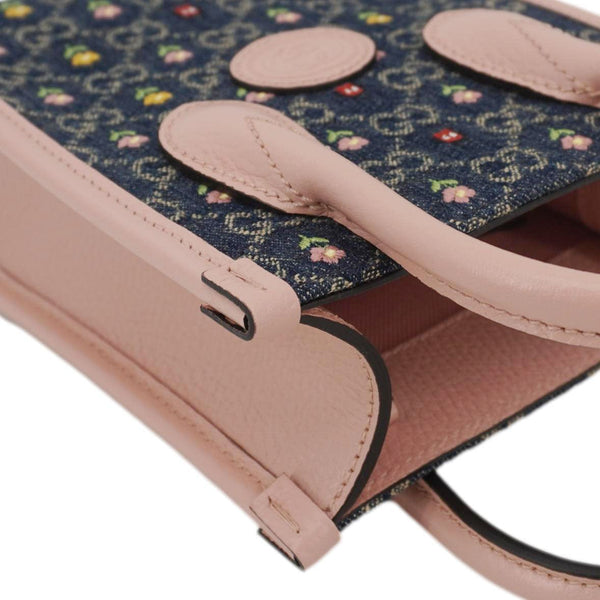 GUCCI Interlocking G Mini Denim Tote Shoulder Bag Pink 671623