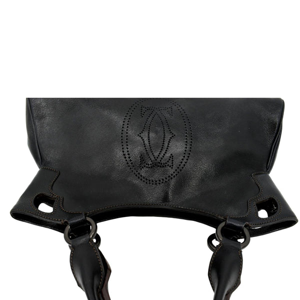 CARTIER Marcello de Cartier Leather Shoulder Bag Black