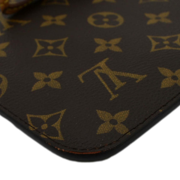 LOUIS VUITTON Neverfull Monogram Canvas Pochette Wristlet Pouch Fuchsia