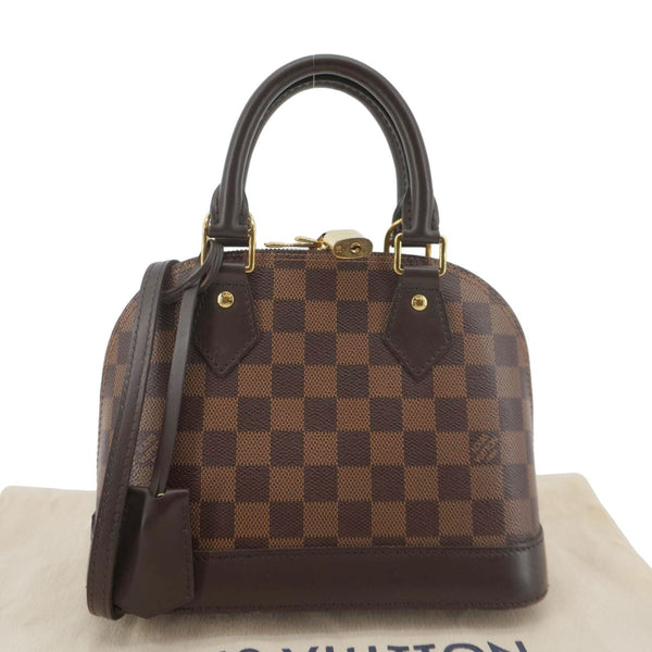 LOUIS VUITTON Alma BB Damier Ebene Satchel Shoulder Bag Brown