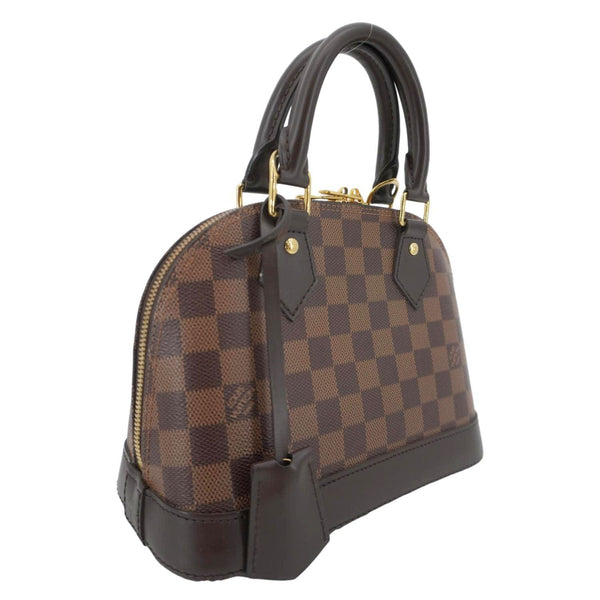 LOUIS VUITTON Alma BB Damier Ebene Satchel Shoulder Bag Brown