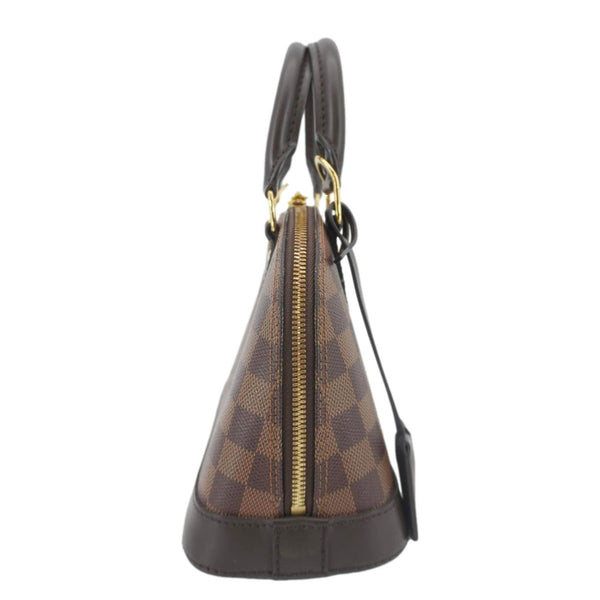 LOUIS VUITTON Alma BB Damier Ebene Satchel Shoulder Bag Brown