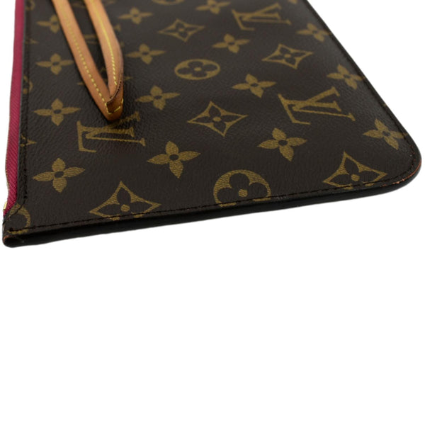 LOUIS VUITTON Neverfull Monogram Canvas Pochette Wristlet Pouch Fuchsia