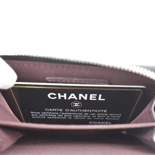 CHANEL Zip Around small Quilted Caviar Leather Wallet Black
