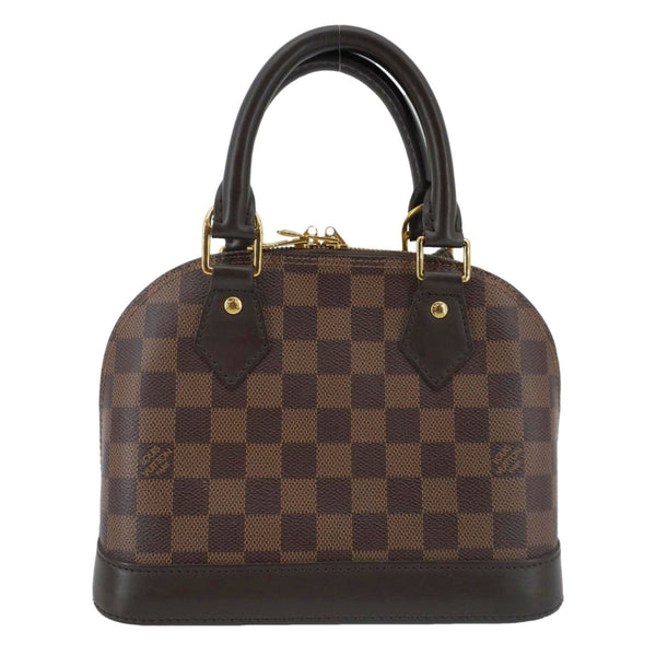 LOUIS VUITTON Alma BB Damier Ebene Satchel Shoulder Bag Brown