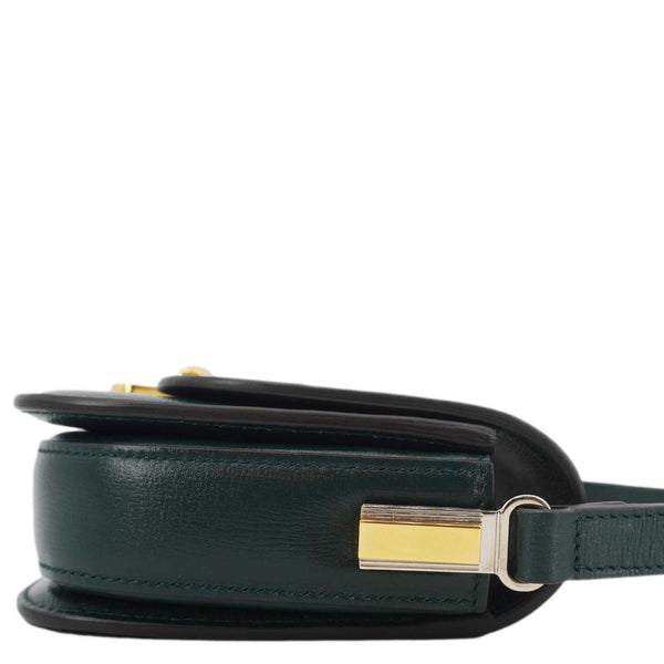 GUCCI Sylvie 1969 Mini Leather Shoulder Bag Green 615965