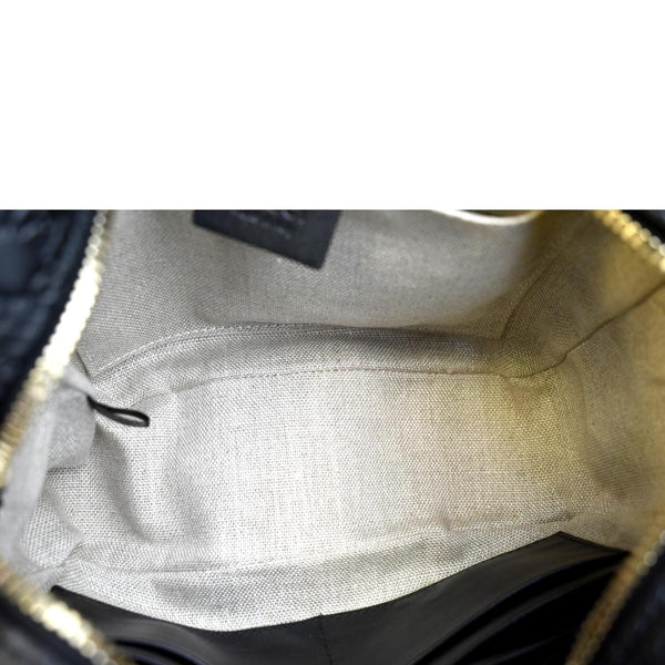 GUCCI Bree Mini GG Microguccissima Leather Crossbody Bag Black 449413