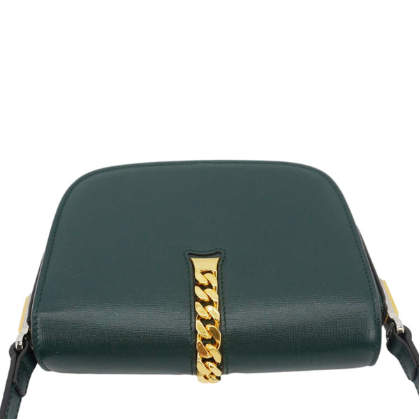 GUCCI Sylvie 1969 Mini Leather Shoulder Bag Green 615965