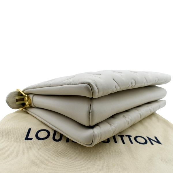 LOUIS VUITTON Coussin PM Monogram Embossed Shoulder Bag Creme