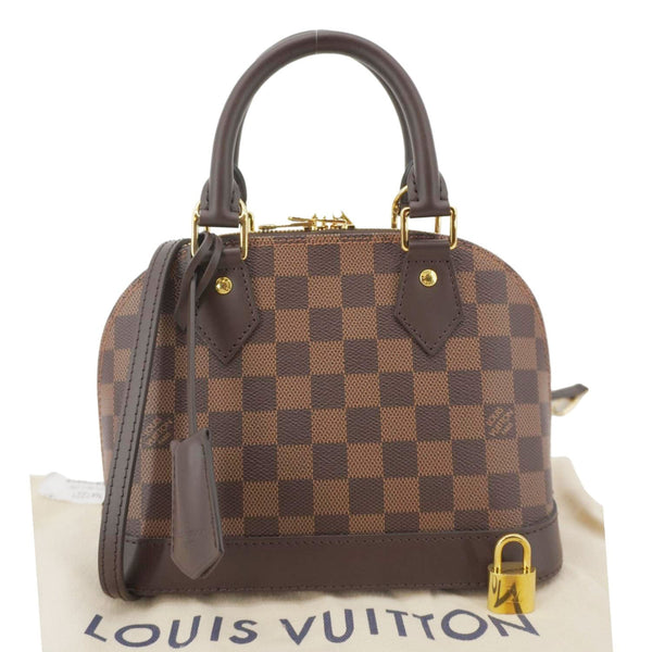 LOUIS VUITTON Alma BB Damier Ebene Satchel Shoulder Bag Brown